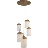 Light & Living 5-lichts hanglamp Dania hout