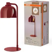 Osram Decor Corolle tafellamp, rood, metaal en glas, fitting G9, stoffen kabel, retro-stijl