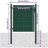 vidaXL Hekpoort PVC en staal 100x100 cm Groen