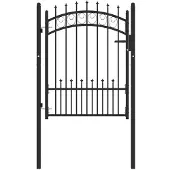 vidaXL - Poort - met - speerpunten - 100x125 - cm - staal - zwart