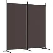 vidaXL Kamerscherm met 2 panelen 175x180 cm stof bruin