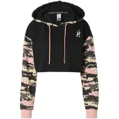 Dangerous DNGRS Sweatshirt 'Ecstatic' geel / donkergrijs / rosa / zwart