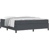 vidaXL Bedframe met matras Donkergrijs 180 x 200 cm Stof