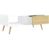 vidaXL Salontafel, wit en Sonoma-eikenhout, 100x49,5x43 cm, houtvezel