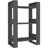 vidaXL Boekenkast/kamerscherm 60x35x91 cm massief grenenhout grijs