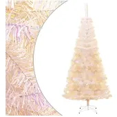 vidaXL Kunstkerstboom met iriserende uiteinden 180 cm PVC wit