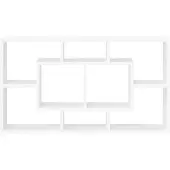 vidaXL Wandschap 8 vakken hoogglans wit