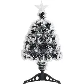vidaXL Kerstboom met LED 64 cm glasvezel groen en wit