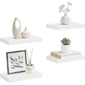 vidaXL Wandschappen zwevend 4 st 40x23,5x3,8 cm MDF wit