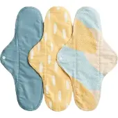 Imse Vimse nachtverband / kraamverband Blue Sprinkle - 3 stuks - wasbaar maandverband Nacht / Night / Super - Geel denim mix