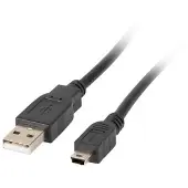 Lanberg CA-USBK-11CC-0018-BK, 1,8 meter, Mini-USB A, USB A, USB 2.0, 0,48 Gbit/s, zwart