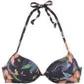 LASCANA Bikinitop 'Malia' azuur / antraciet / lichtgroen / oranje