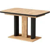 Vicco Eettafel Fenaro Zwart/Eiken 120-160 x 80 cm 2 delen, Model 56586