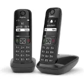 Gigaset Téléphone sans fil AS690 Duo avec répondeur Noir