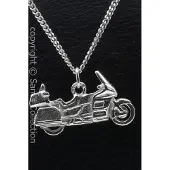 MOOYE ® - Collectie Zilveren Honda Goldwing motor vlak ketting hanger