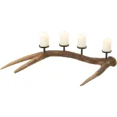 J-Line Candle holder antlers polyresin brown small