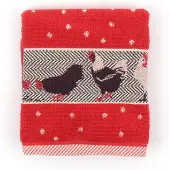 Bunzlau Castle Keukendoek Chickens Rood