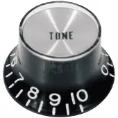 Boston KB-134-T Bellknop voor Inch Type Pot Shaft - Zwart met Chroomkap