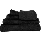 Tiseco HOME STUDIO - Badlaken RIVA - SET/3 - 100% katoen - 450 g/m² - 100% katoen - superzacht en zeer absorberend - 70x140 cm - Zwart
