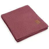Knit Factory Jesse Gebreid Plaid XL - Woondeken - plaid - Wollen deken - Kleed - Stone Red - 195x225 cm
