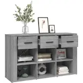 vidaXL Dressoir, grijs Sonoma, 100x30x59,5 cm, houtvezel