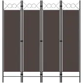 vidaXL Kamerscherm met 4 panelen 160x180 cm bruin
