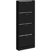 vidaXL Schoenenkast 59x17x150 cm bewerkt hout zwart