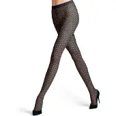 Falke Old Fashioned gedessineerd materiaal transparent 20 DEN panty dames zwart - maat M-L