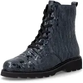 Remonte Veterboots blauw Croco Lak Maat 39