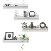 vidaXL Wandschappen 4 st 80x11,5x18 cm bewerkt hout wit