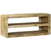 vidaXL TV-kast met plank, bruin, 80 x 32 x 36 cm, massief mangohout