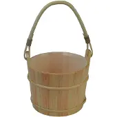 Saunia - Houten emmer met houten handvat - 6 liter