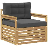 vidaXL Buitensofa Polyester wit en antracietkleurig