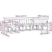 vidaXL Buiten bank set 7 st Naturel en lichtgrijs