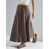 Busem Gestructureerde Maxi Rok met Strikdetail