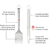 Joseph Joseph GrillOut 2-delige Inschuifbare BBQ Turner & Tongs Set
