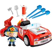 Pinypon brandweer wagen met aanhanger speel figuurtje als brandweerman