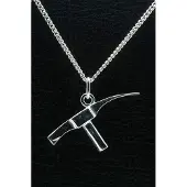 MOOYE ® - Collectie Zilveren Stratenmaker houweel ketting hanger - groot