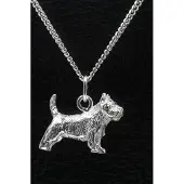 MOOYE ® - Collectie Zilveren Cairn terrier ketting hanger - groot