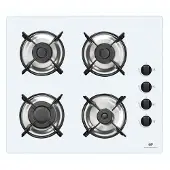 Continental Edison 4-burner gas hob with white glass