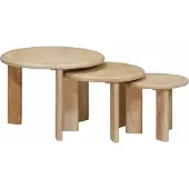 vidaXL Nestelbare salontafel, 3 stuks, zwart, Ø 54 x 40 cm