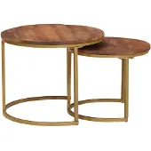 vidaXL Nesting Koffietafels 2 st Honing bruin 50 x 50 x 40 cm