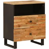 vidaXL Bedkast Bruin 50 x 33 x 62 cm Massief Mango Hout