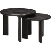 vidaXL Nestelbare salontafels, 2 stuks, zwart, Ø 50 x 40 cm