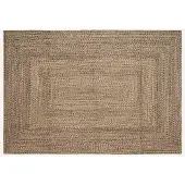 vidaXL Gebied Tapijt Naturel en Zwart 200 x 290 cm Jute