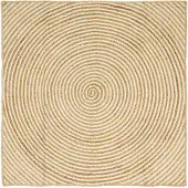 vidaXL Gebied Tapijt Wit 120 x 120 cm Jute