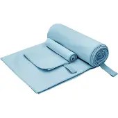 vidaXL Sporthanddoek Set 2 st Blauw 50 x 30 cm, 200 x 100 cm