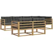 vidaXL Buiten bank set 6 st Wit en antracietkleurig Polyester