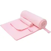 vidaXL Sporthanddoek Set 2 st Roze 50 x 30 cm, 200 x 100 cm