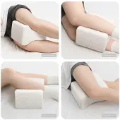 vidaXL - Knee - Pillow - Wit - Traagschuim - en - Polyester - 26 - x - 21,5 - x - 15 - cm